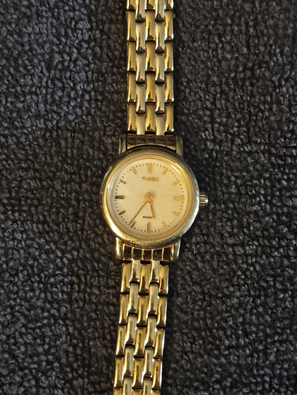 Timex Two Tone Bracelet Watch with Ivory Dial